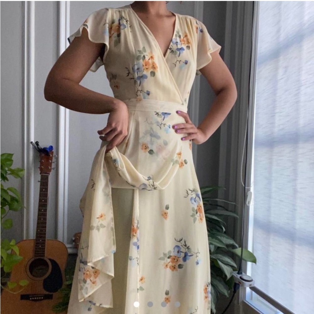 Beautiful Mango Maxi V neck Spring/Summer Dress size Small